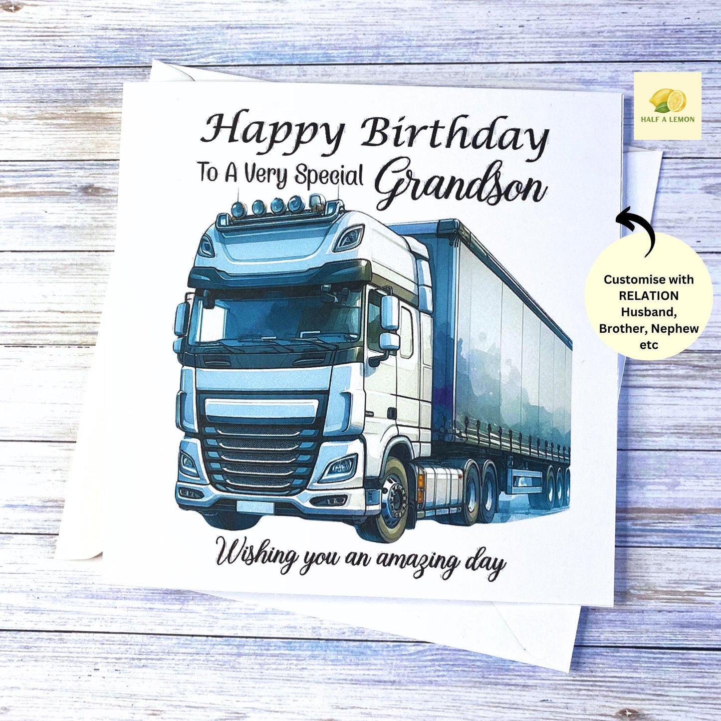 Birthday card for Brother, Husband, Boyfriend, Dad, Son, Nephew, Grandson, HGV, Lorry Driver, customise any relation, gift for him,