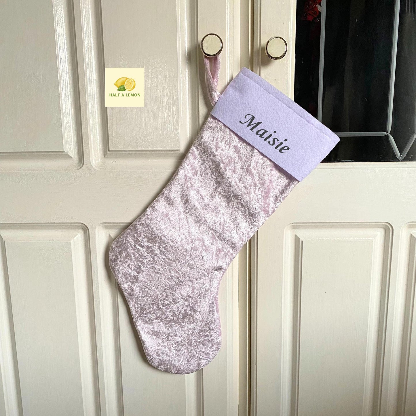 Christmas Stocking, Personalised Christmas Stockings, gift, Pink Velvet Stocking, Standard Size 45cm x 15cm Top to Toe, Fully Lined, Decor,
