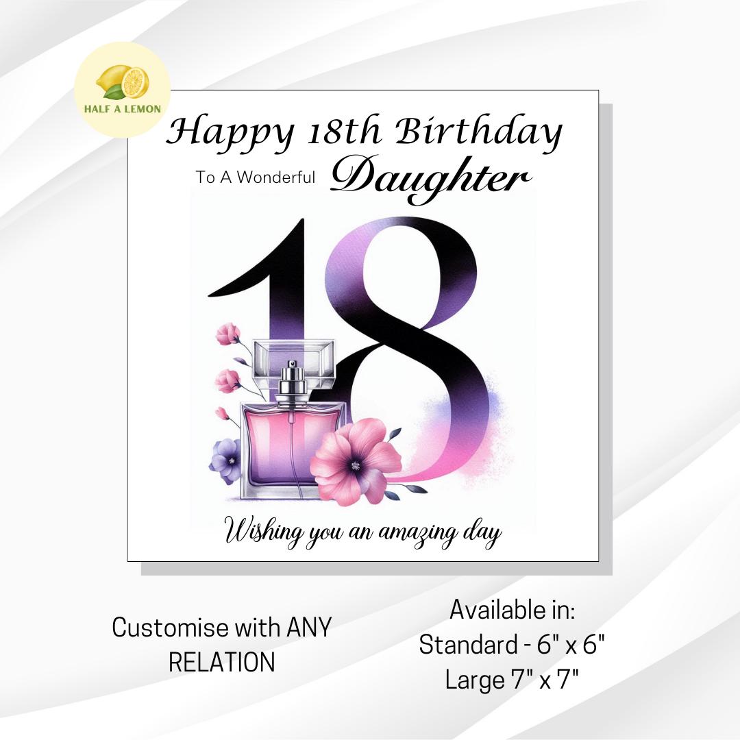 18th Birthday Card, Daughter 18th Birthday Card, For ANY Relation, Granddaughter, Niece, Sister, Eighteenth, Milestone, gift, girl, her
