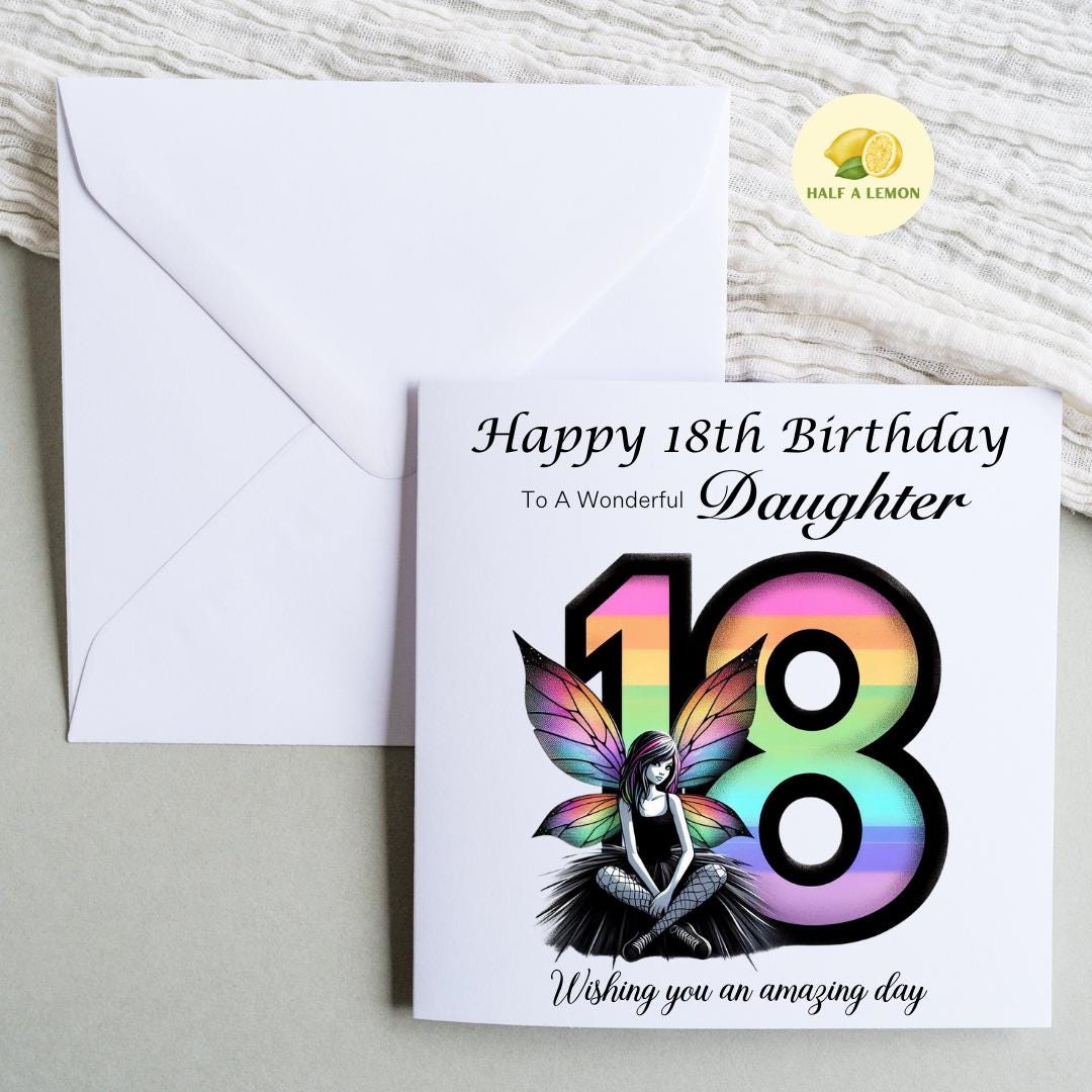 18th Birthday Card, Daughter 18th Birthday Card, For ANY Relation, Granddaughter, Niece, Sister, Eighteenth, Milestone, gift, gothic, her,