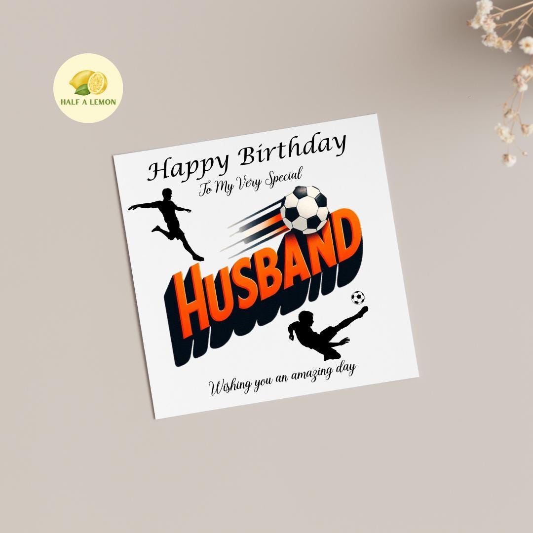 Birthday card for Husband, Husband Birthday, Football themed Birthday card, birthday gift, for him, gift,