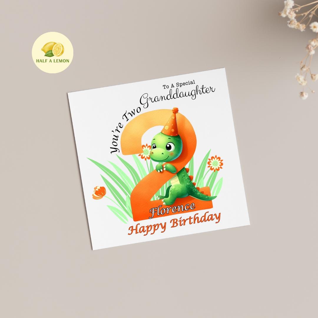 2nd Birthday card, for girl, For ANY Relation, Great Granddaughter, Granddaughter, Daughter, Great Niece, Sister, gift, her, 2 today,
