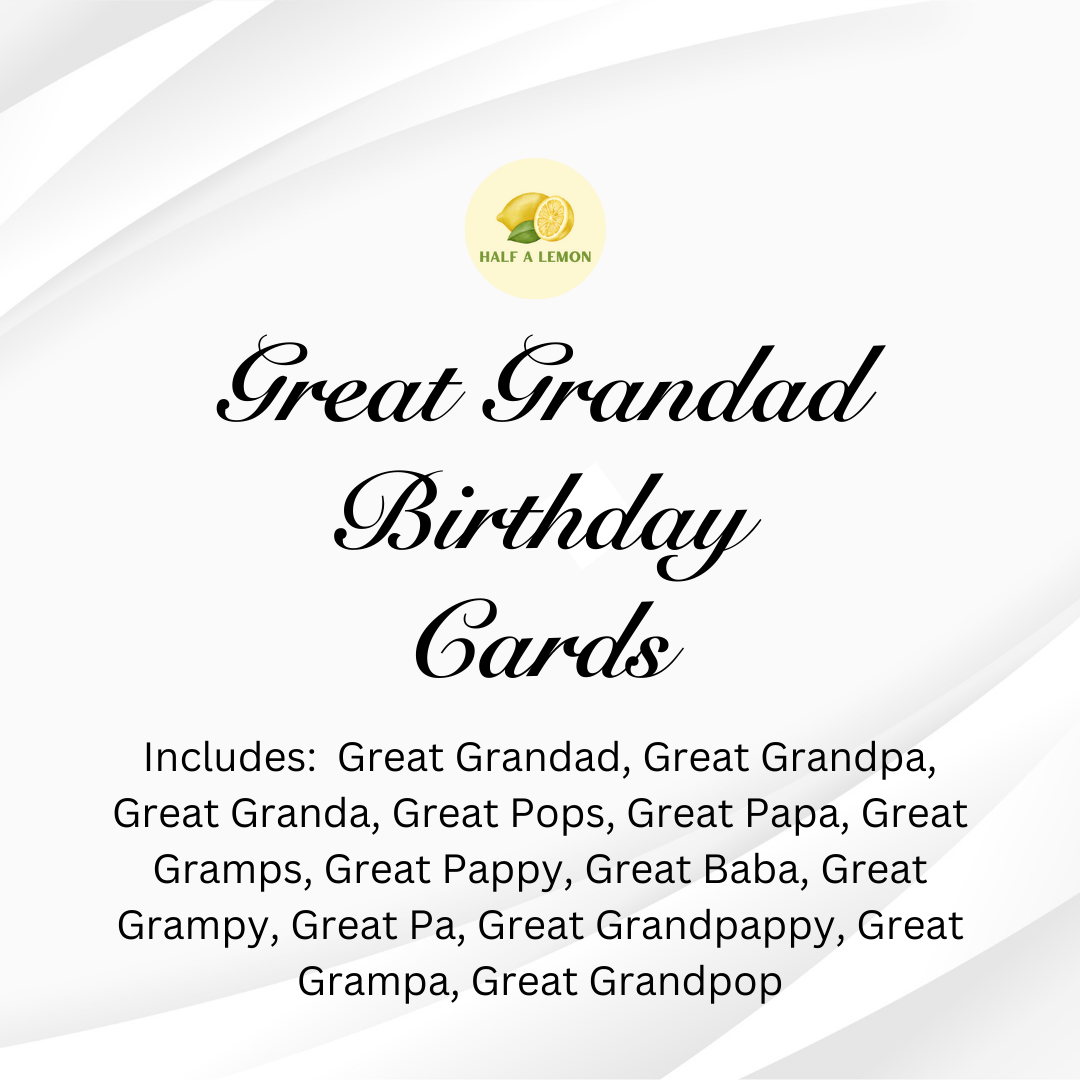 GREAT GRANDAD BIRTHDAY CARDS