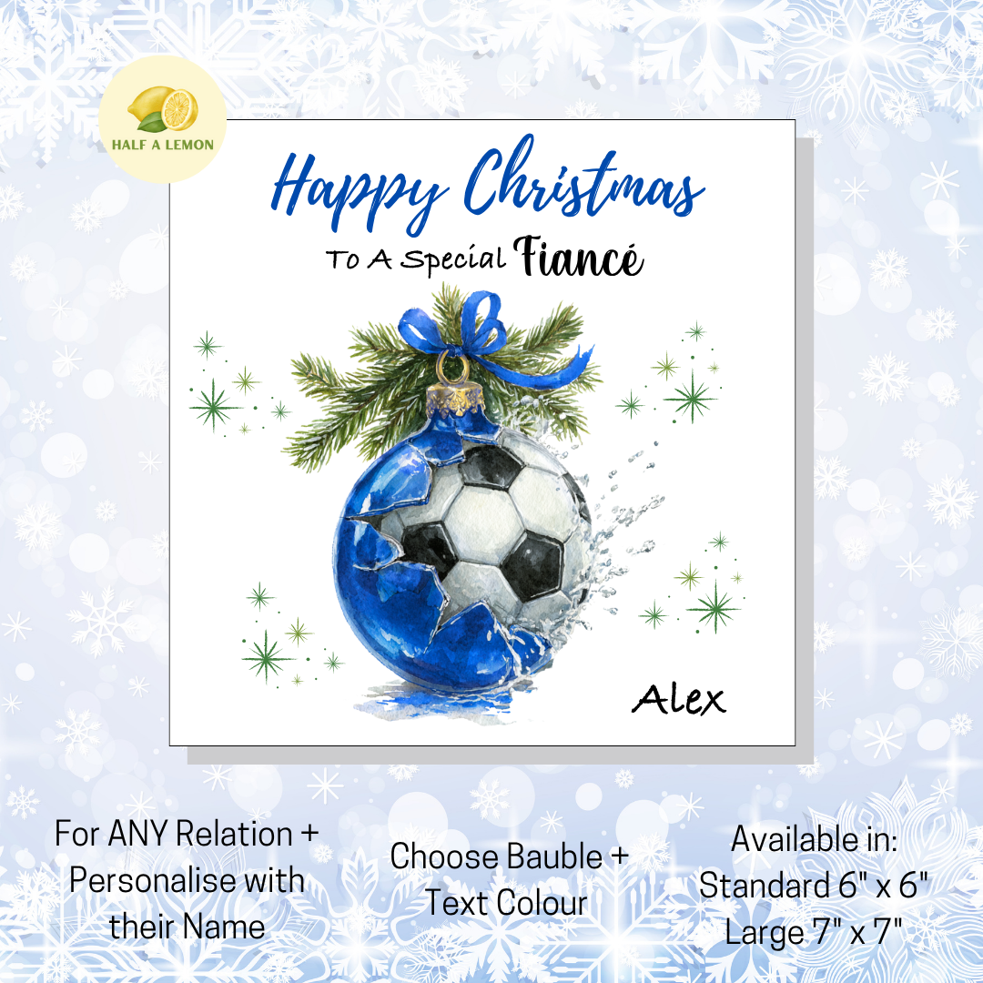 Blue Football Bauble- [REL:Fiance]