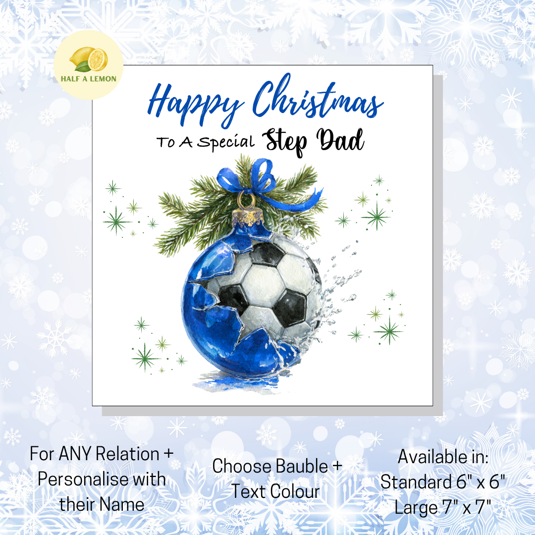 Blue Football Bauble- [REL:Step Dad]