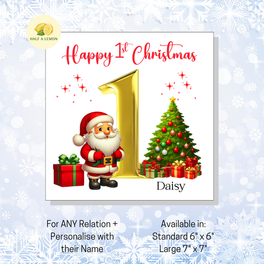 First Christmas Card, 1st Christmas Card, For Any Relation, Jolly Father Christmas