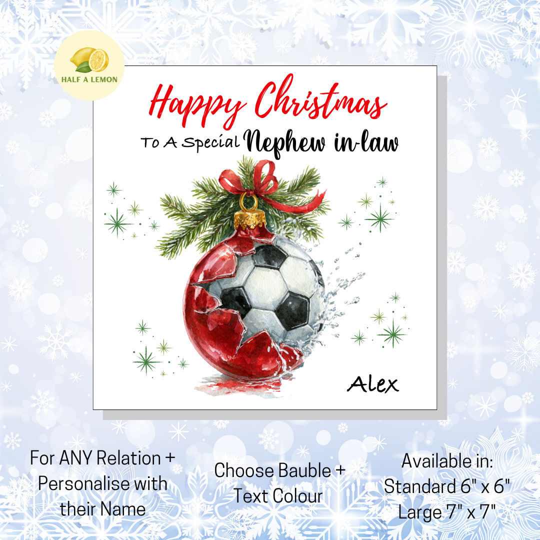Red Football Bauble- [REL:Nephew in law]