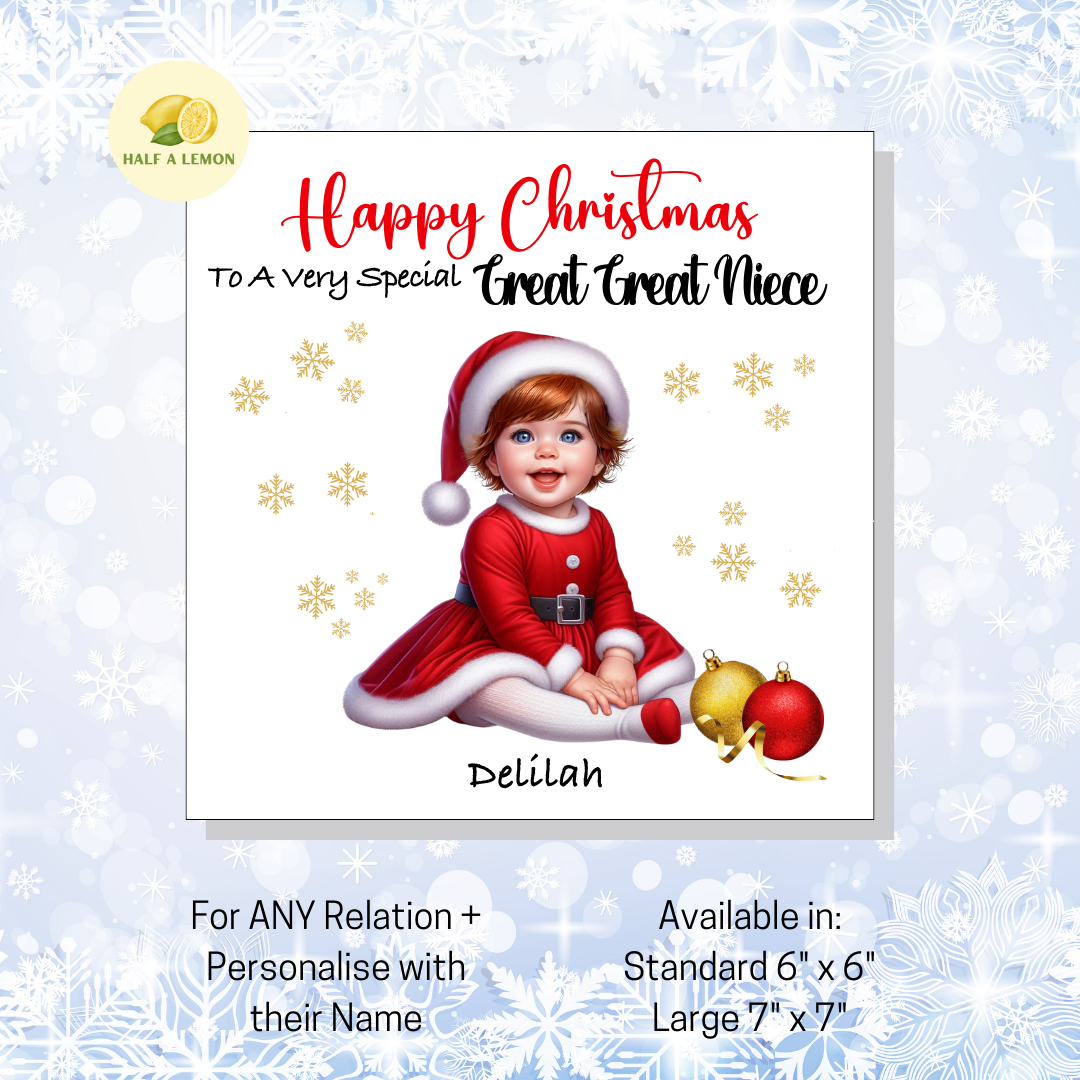 Auburn Santa Dress- [REL:Great Great Niece][EYE:Blue Eyes]