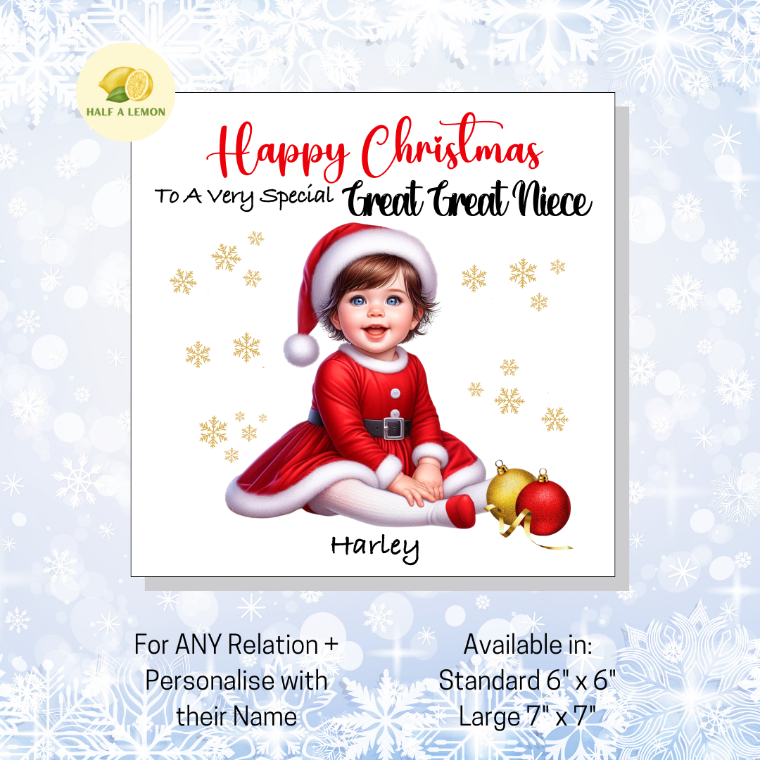 Brown Santa Dress- [REL:Great Great Niece][EYE:Blue Eyes]