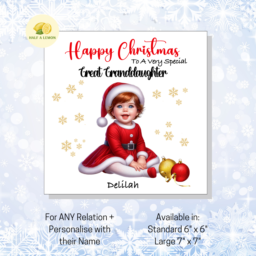 Auburn Santa Dress- [REL:Great Granddaughter][EYE:Blue Eyes]