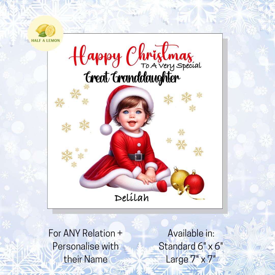 Brown Santa Dress- [REL:Great Granddaughter][EYE:Blue Eyes]