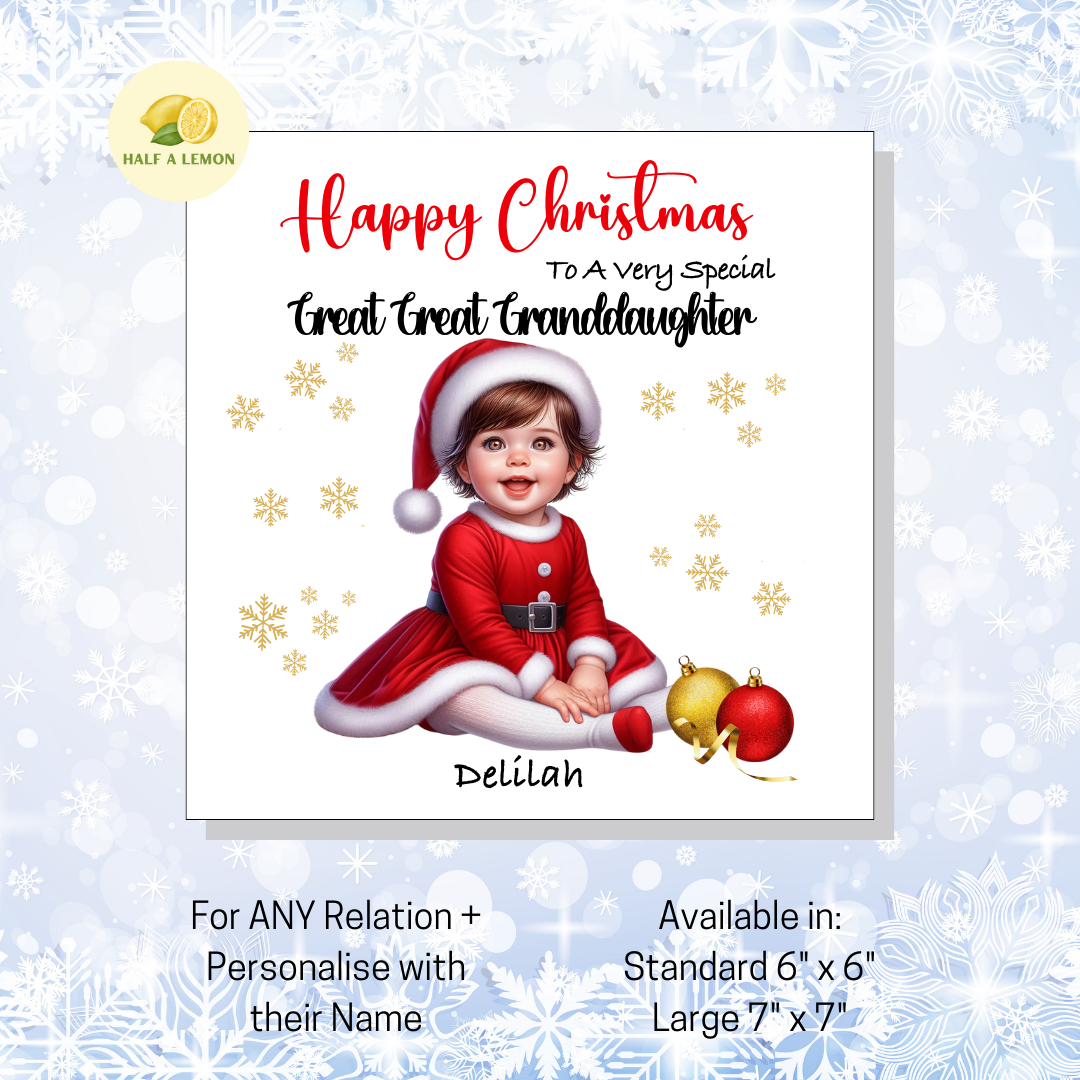 Brown Santa Dress- [REL:Great Great Granddaughter][EYE:Brown Eyes]