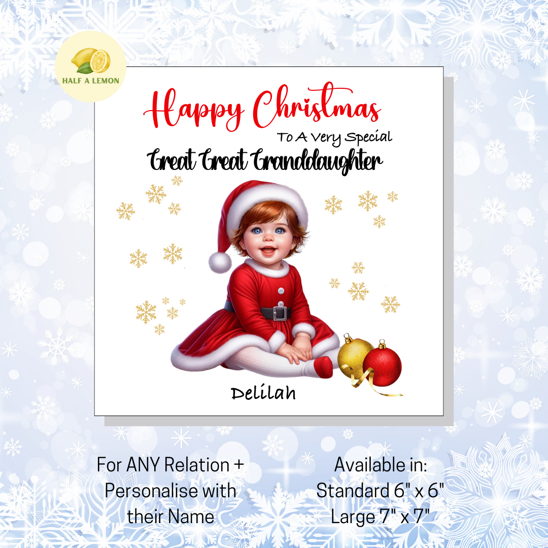 Auburn Santa Dress- [REL:Great Great Granddaughter][EYE:Blue Eyes]