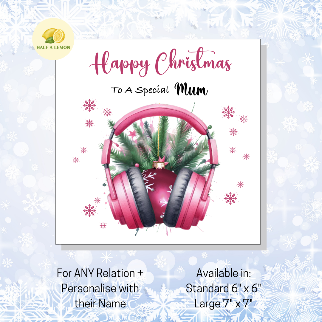 Pink Headphones Xmas- [REL:Mum]