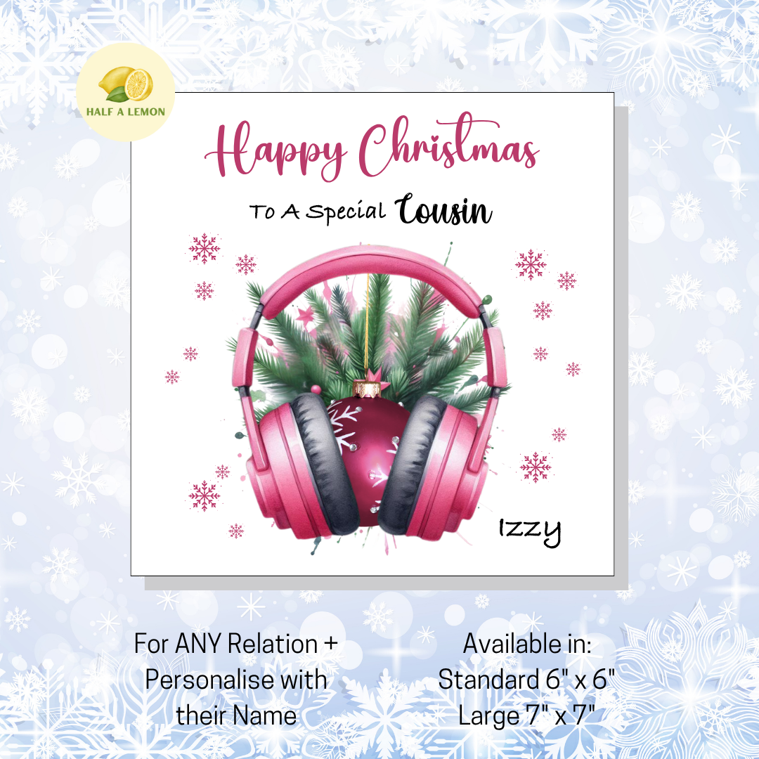 Pink Headphones Xmas- [REL:Cousin]