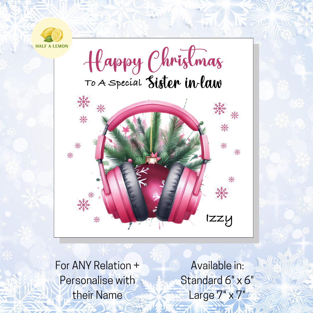 Pink Headphones Xmas- [REL:Sister in law]