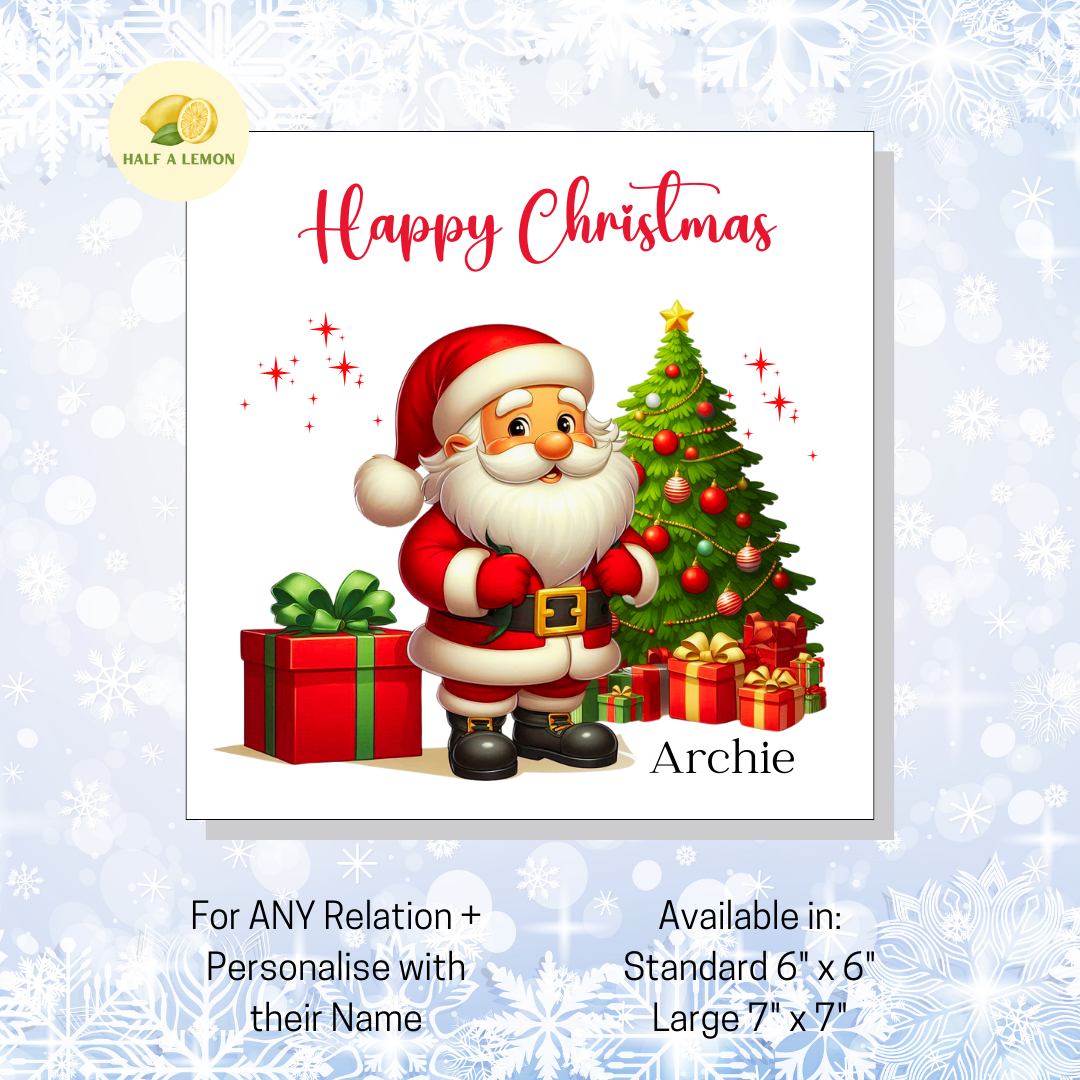 Personalised Christmas Card for Niece,  For Any Relation - Jolly Santa, Gift