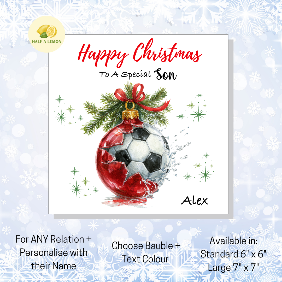 Red Football Bauble- [REL:Son]