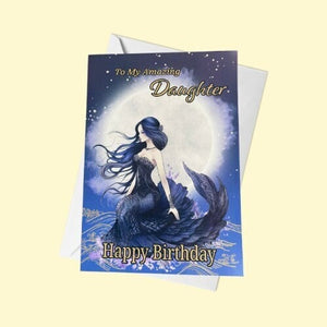 Daughter Birthday card, Birthday card for Daughter, Gothic Mermaid, Mermaid Birthday card, Birthday card for her, Birthday cards, gift,