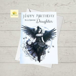 Birthday card, Daughter birthday card, Goth Birthday card, Gothic Birthday card, Fairy Birthday Card, Card for her Birthday, Alternative,