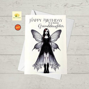 Birthday card, Granddaughter birthday card, Goth Birthday card, Gothic Birthday card, Fairy Birthday Card, Card for her Birthday,