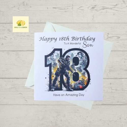 18th Birthday card for Son, Son 18th Birthday, Video Game themed Birthday card, birthday gift, 18th gift,