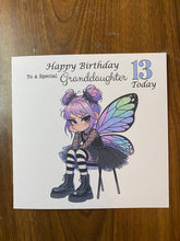 Load image into Gallery viewer, Granddaughter Card, card for Granddaughter, Grumpy Grunge Fairy, for any age, 10th, 11th, 12th, 13th, 14th, 15th, 16, 17th, 18th, gift
