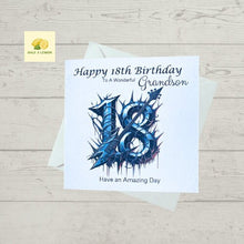 Load image into Gallery viewer, 18th Birthday card for Grandson, Grandson 18th Birthday, Heavy Metal Music / Rock Music themed Birthday card, birthday gift, 18th gift,
