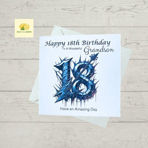 18th Birthday card for Grandson, Grandson 18th Birthday, Heavy Metal Music / Rock Music themed Birthday card, birthday gift, 18th gift,