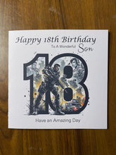 Load image into Gallery viewer, 18th Birthday card for Son, Son 18th Birthday, Video Game themed Birthday card, birthday gift, 18th gift,
