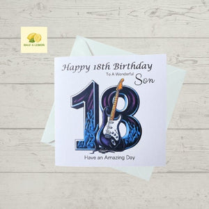 18th Birthday card for Son, Son 18th Birthday, Rock Music themed Birthday card, birthday gift, 18th gift,