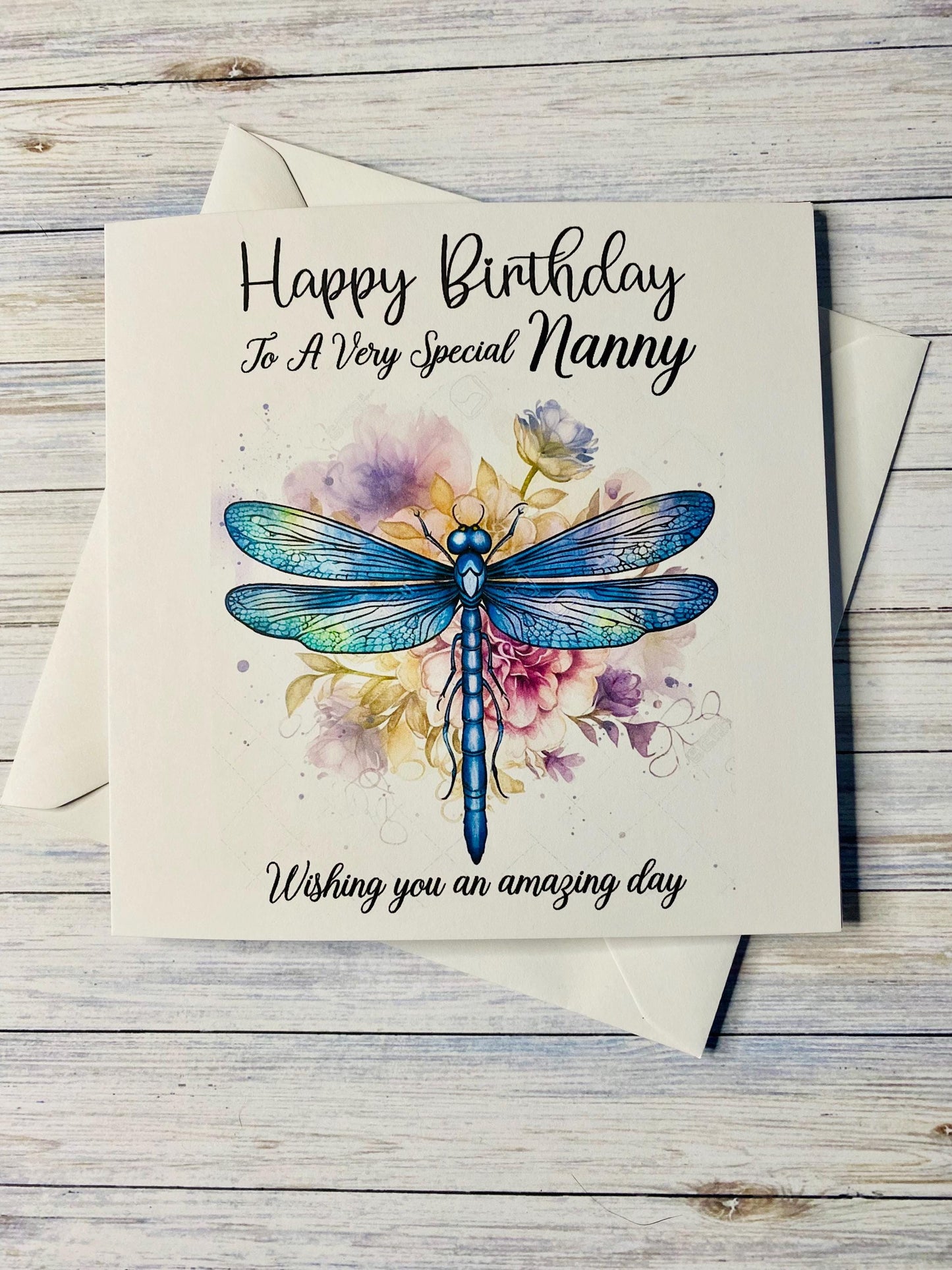 Birthday card for Mum, Mom, Mam, Nan, Nannie, Gran, Wife, Daughter, Daughter-in-law, Sister, Niece, cards for her, Dragonfly card, gift