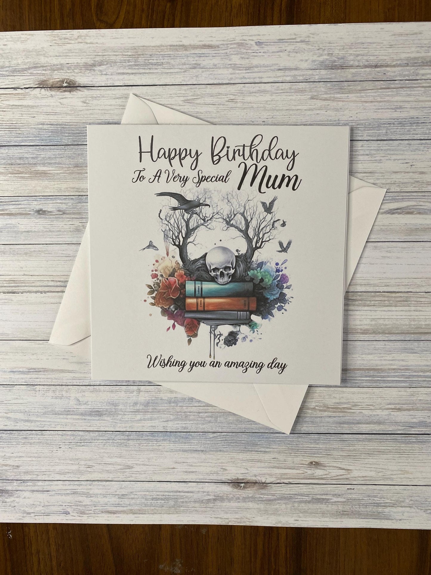 Birthday card for Mum, Mom, Mam, Nan, Nannie, Gran, Daughter, Daughter-in-law, Wife, Sister, Niece, cards for her, gothic, alternative, gift