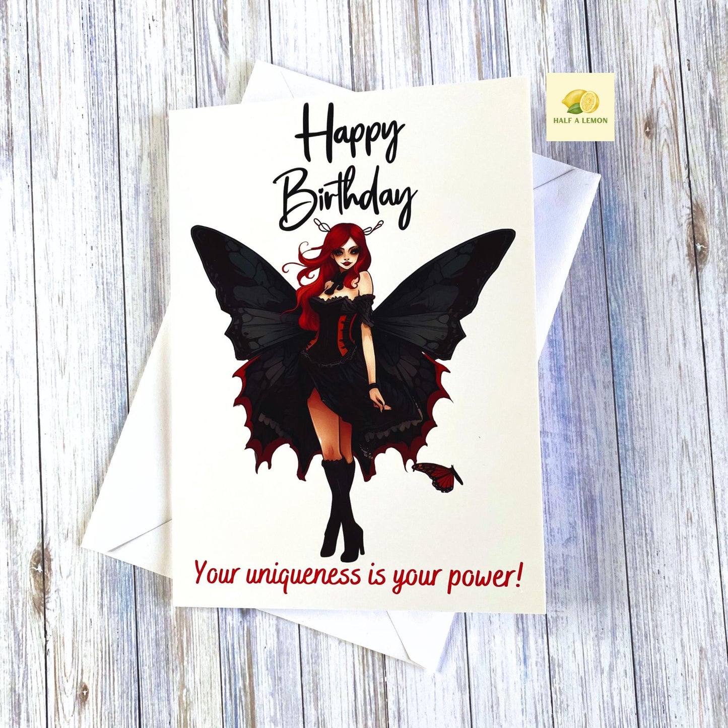 Gothic Birthday card, Vampire butterfly, Goth queen, birthday card for goth,  Vampire birthday card, birthday card for her, alternative