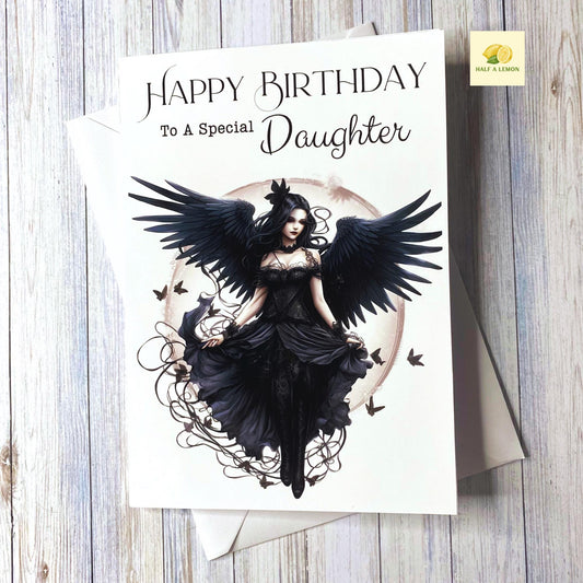 Birthday card, Daughter birthday card, Goth Birthday card, Gothic Birthday card, Fairy Birthday Card, Card for her Birthday, Alternative,