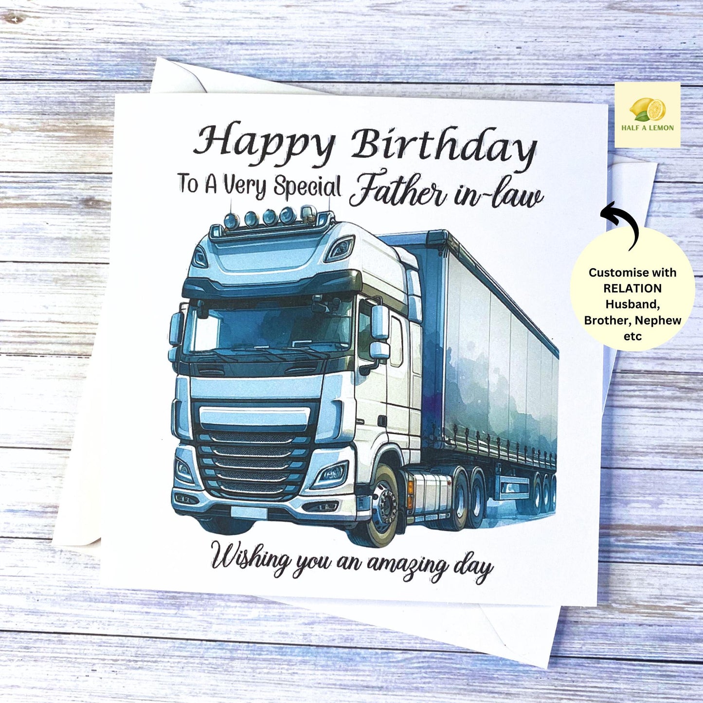 Birthday card for Brother, Husband, Boyfriend, Dad, Son, Nephew, Grandson, HGV, Lorry Driver, customise any relation, gift for him,