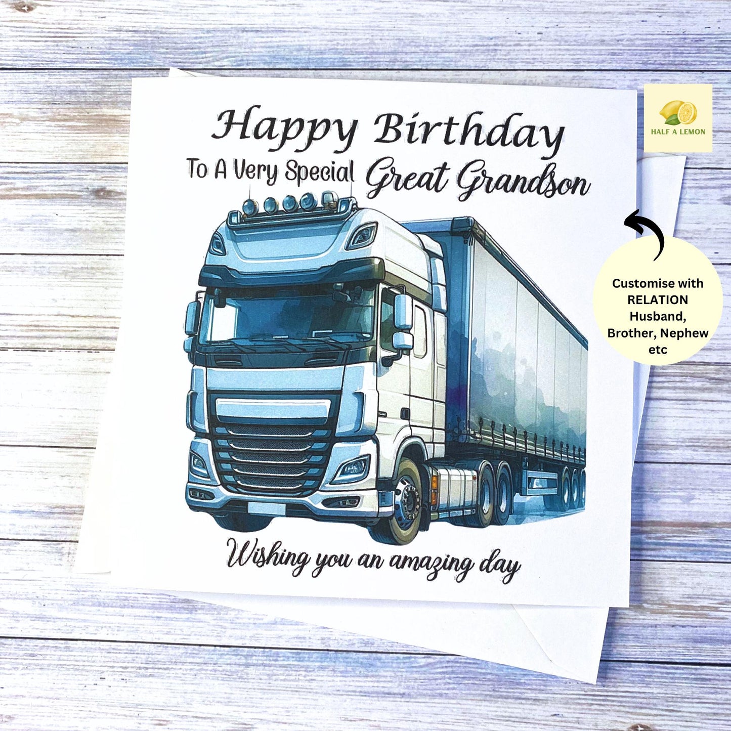 Birthday card for Brother, Husband, Boyfriend, Dad, Son, Nephew, Grandson, HGV, Lorry Driver, customise any relation, gift for him,