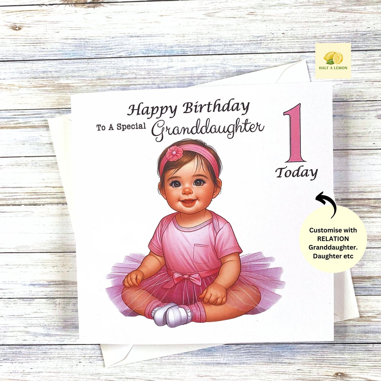First Birthday card for Granddaughter, 1st birthday card for Granddaughter, cute ballerina, Great Granddaughter, Daughter, Niece, gift