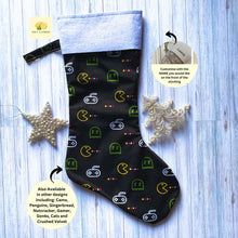 Load image into Gallery viewer, Christmas Stocking, Personalised Christmas Stockings, gift, Gaming Stocking, Size 45cm x 15cm Top to Toe, Fully Lined, Decor,
