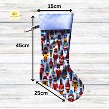 Load image into Gallery viewer, Christmas Stocking, Personalised Christmas Stockings, gift, Nutcracker Stocking, Size 45cm x 15cm Top to Toe, Fully Lined, Decor,
