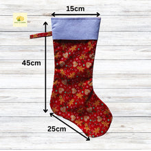 Load image into Gallery viewer, Christmas Stocking, Personalised Christmas Stockings, gift, Gingerbread Stocking, Size 45cm x 15cm Top to Toe, Fully Lined, Decor,
