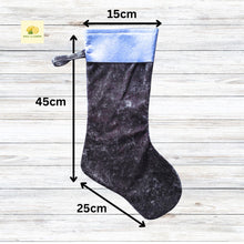 Load image into Gallery viewer, Christmas Stocking, Personalised Christmas Stockings, gift, Grey Velvet Stocking, Standard Size 45cm x 15cm Top to Toe, Fully Lined, Decor,
