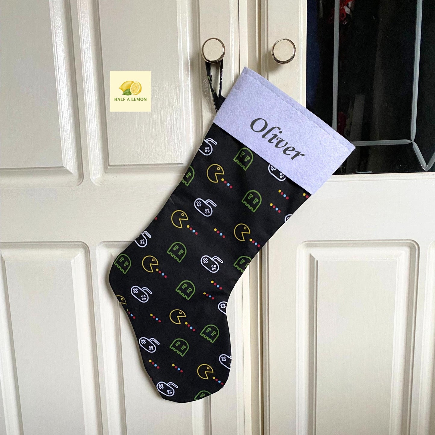 Christmas Stocking, Personalised Christmas Stockings, gift, Gaming Stocking, Size 45cm x 15cm Top to Toe, Fully Lined, Decor,
