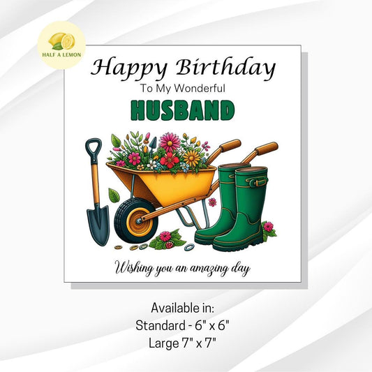 Birthday card for husband with a gardening theme, perfect card for husband that loves pottering in the garden, husband birthday card, gift
