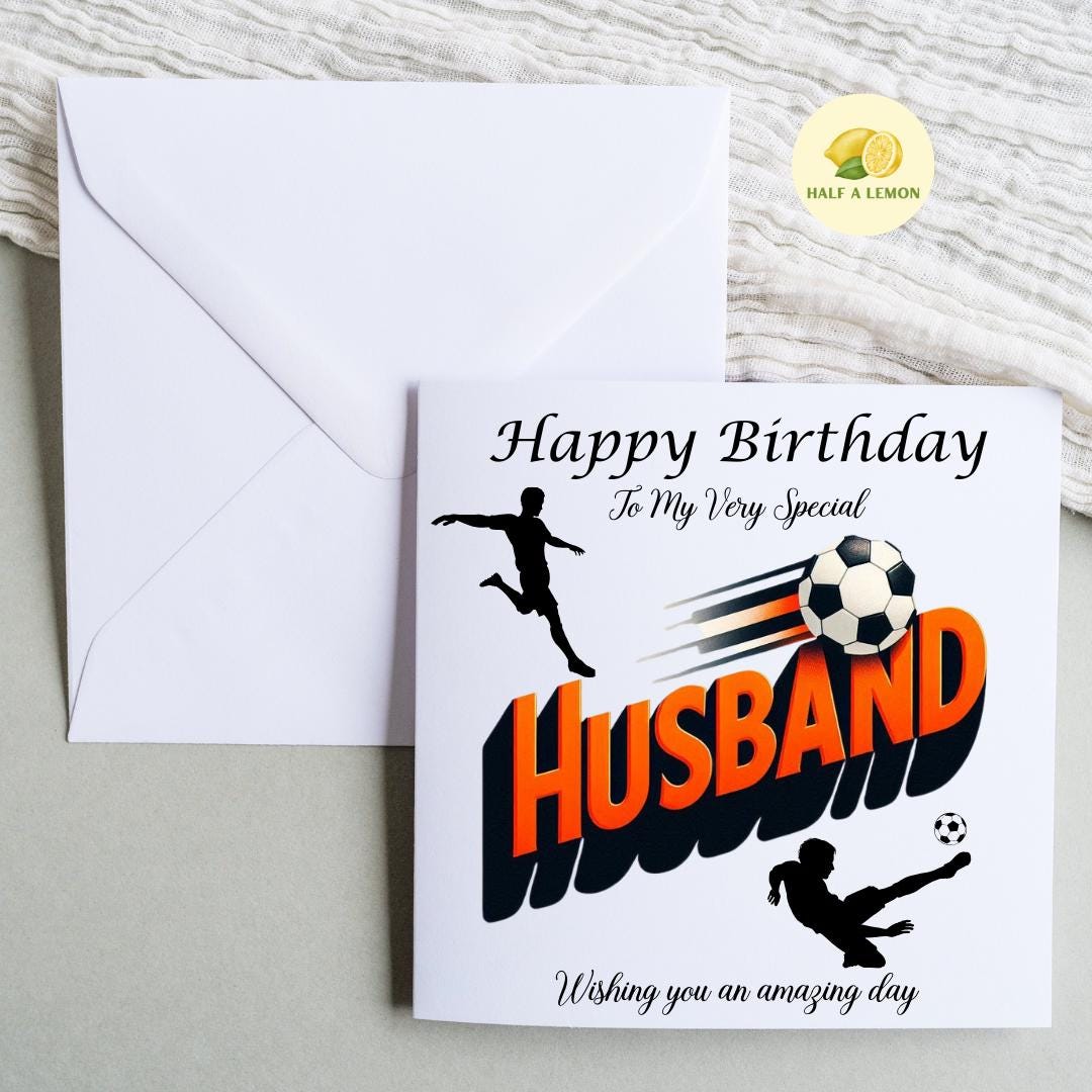 Birthday card for Husband, Husband Birthday, Football themed Birthday card, birthday gift, for him, gift,