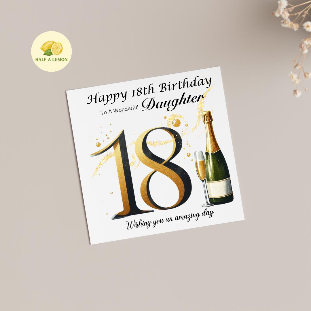 18th Birthday Card, Daughter 18th Birthday Card, For ANY Relation, Granddaughter, Niece, Sister, Eighteenth, Milestone, gift, classic, her,