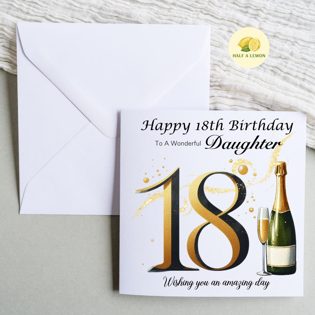 18th Birthday Card, Daughter 18th Birthday Card, For ANY Relation, Granddaughter, Niece, Sister, Eighteenth, Milestone, gift, classic, her,
