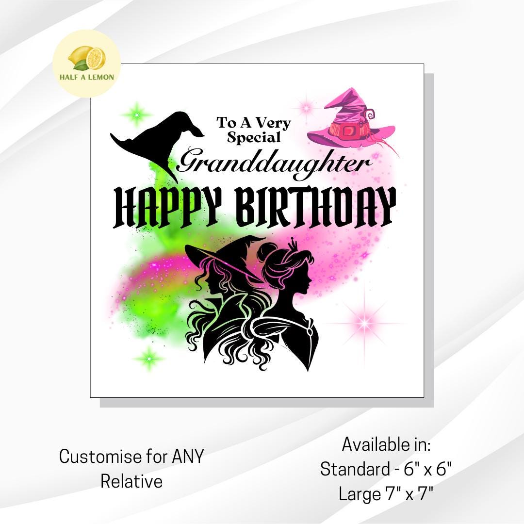 Birthday card for Great Granddaughter, Granddaughter, Daughter, Great Niece, Niece, Mum Aunt, Nan, Sister in law, witchy gift