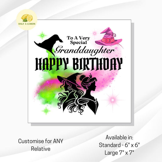 Birthday card for Great Granddaughter, Granddaughter, Daughter, Great Niece, Niece, Mum Aunt, Nan, Sister in law, witchy gift