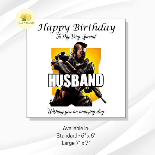 Birthday card for Husband, Husband Birthday, Gamer Husband, Video Game themed Birthday card, birthday gift, for him, Duty Calling, gift,